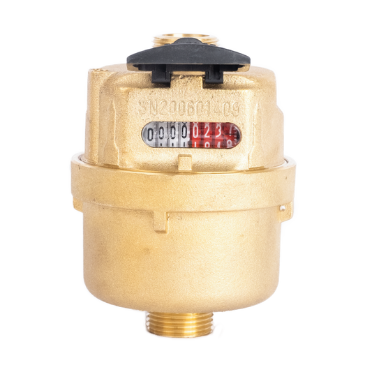 Brass Piston Domestic Water Meter 15mm